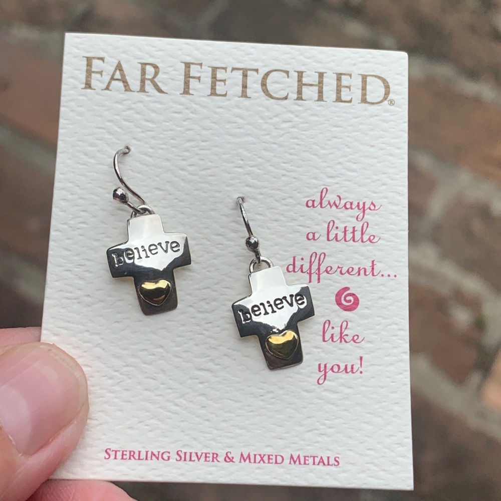 Whimsical sterling silver “Believe” earrings